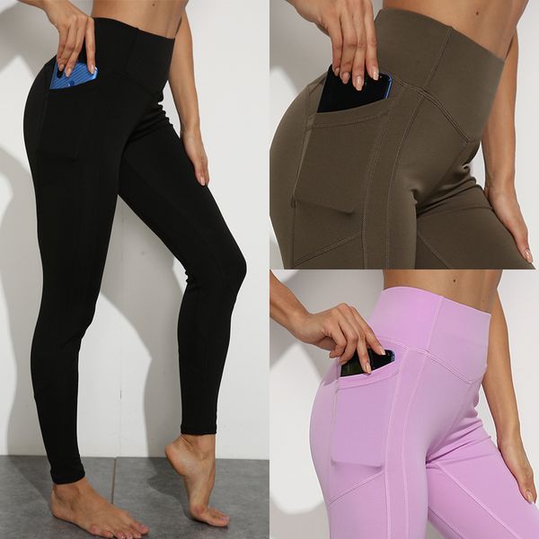 

sport trousers women solid yoga pants workout sport leggings running pants with double pockets fitness high waist sportwear, White;red