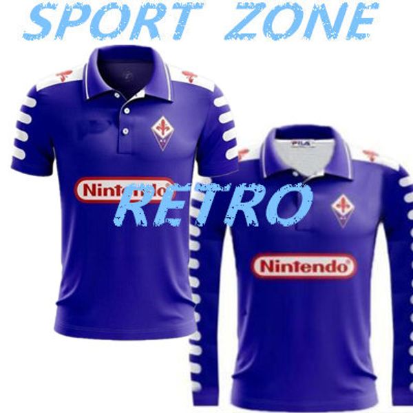 

1998 1999 retro fiorentina soccer jerseys 9 batistuta 10 rui costa custom vintage 98 99 florence home football shirt camisas de futebol, Black