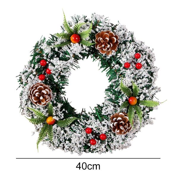 

artificial round christmas wreath door wall hanging decorative ornament with pine cone berries gifts for xmas party home decor