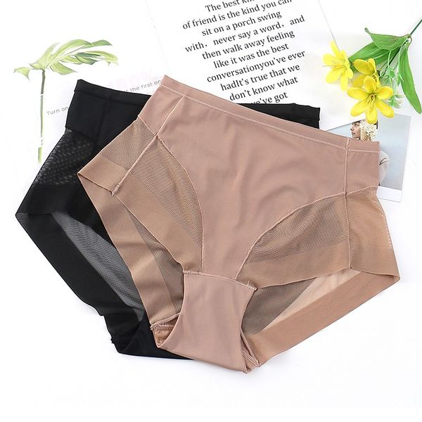 

women middle waist trainer body shaper panties tummy belly control slimming control shapewear underwear for female, Black;white