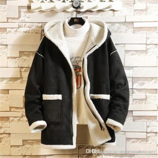 

5xl mens winter desinger теплые куртки сплошного цвета с длинным рукавом с капюшоном homme одежда мода стиль повседневная одежда, Black;brown