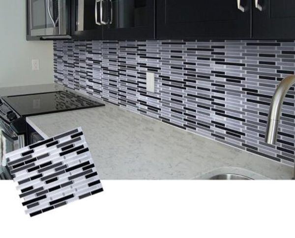 Mosaic Self Adhesive Tile Backsplash Wall Sticker Bathroom Kitchen Home Decor Diy W4