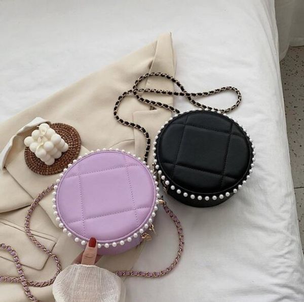 

diamond lattice small round bag lady mini shoulder bags fashion style women crossbody bag