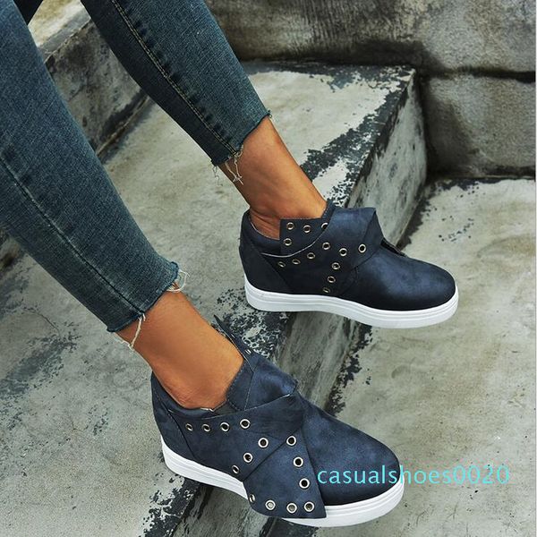 

designer rivet casual shoes leisure men women studded spikes buckle single shoes platform sneakers vintage leather casual rivet sneaker c20, Black