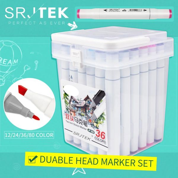 

12/24/36/80 color touch art drawing markers pen set alcohol based marker dual headed tips for artist manga drawing marker pen