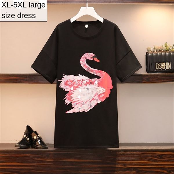 

2020 summer clothes large size women's fat mm loose slim t-shirt 200 jin clothing t-shirt sequins sequins casual all-match top, White