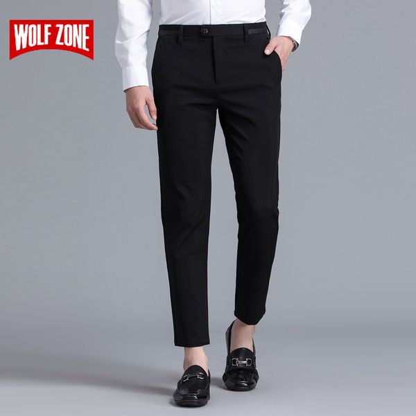

new 2017 ankle pants men pantalon homme brand clothing trousers mens full length straight fashion spring and summer flat, Black