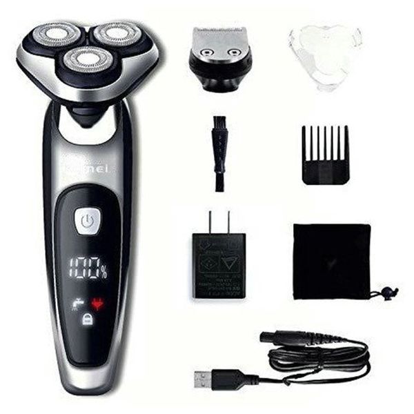 

wet dry electric shaver facial electric razor for men male beard shaving machine rotary head usb rechargeable 2in1 grooming kit