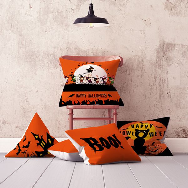 

cute pumpkin watercolor throw pillow cover for autumn harvest thanksgiving home decorative car sofa halloween pillow case @c