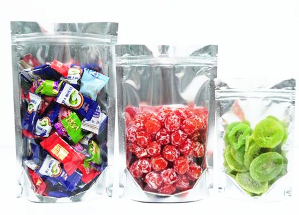 

17 Sizes Aluminum Foil Clear Resealable Valve Zipper Plastic Retail Packaging Smell Proof Bags Zip Lock Mylar Bag Ziplock Package Pouches