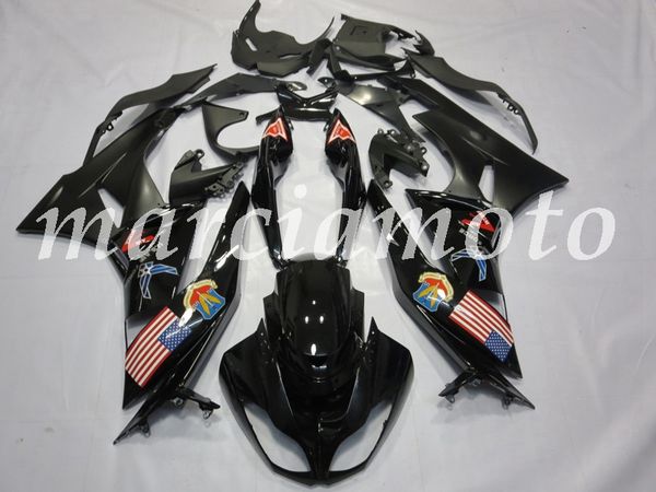 

новая (литье под давлением) abs обтекателя комплекты fit for kawasaki ninja zx-6r 2009 2010 2011 2012 гх-6r 09-12 обтекатели набор черный ор