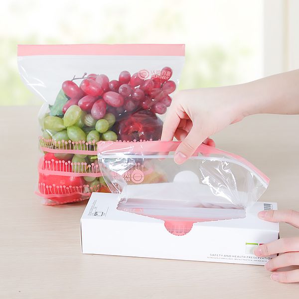 

50pcs fridge ing storage bags zipper fresh bags preservation fresh bag travel snack organizer reclosable plastic wrap