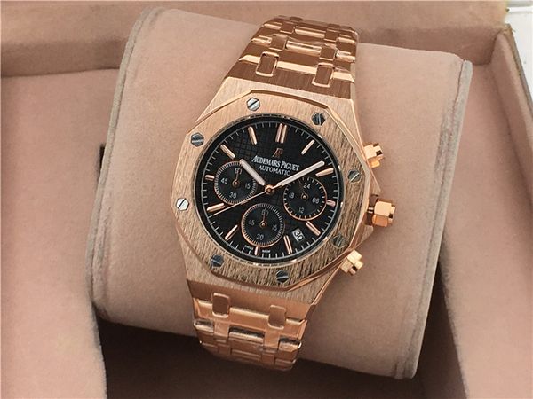 

new aaa audemars piguet ap famous full-function watches mens watch steel band men sports watch no box p13, Slivery;brown