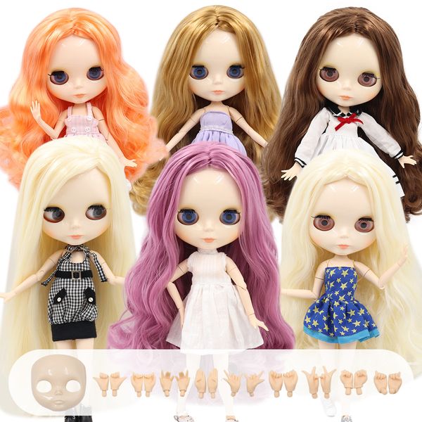 

1/6 icy блайт doll nude joint тела 30см bjd игрушки белый блестящий лицо дополнительные руки ab и лицевой панели diy моды куклы девушки дар