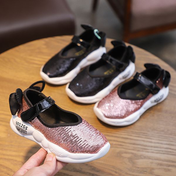 

children shoes toddler's leisure bling casual shoes breathable children's mesh girl's chaussure enfant kids sneakers, Black;red