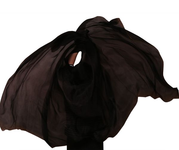 

new 100% silk belly dance veil dance veils belly practice performance silk veils wholesale 250/270*114 cm solid color, Black;red