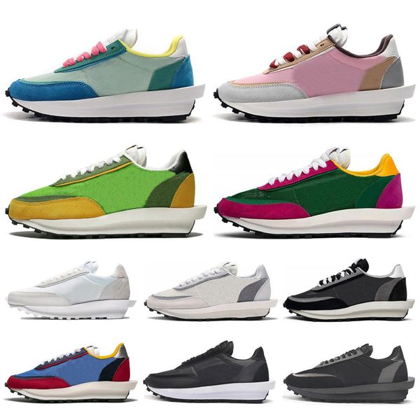 

2020 ldv waffle men women running shoes pink green pine green varsity blue white nylon mens trainers sports sneakers