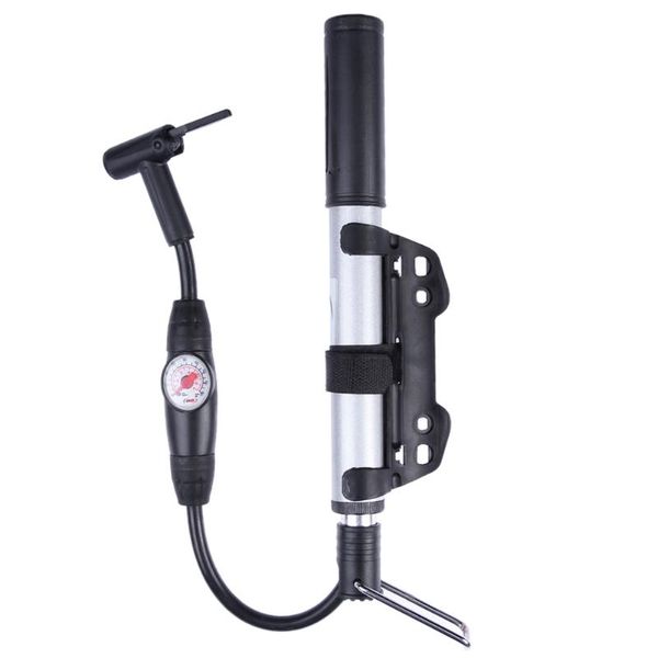 

120 psi bicycle pump with gauge 8 bar high pressure hand mini pump hose air inflator bicycle tire inflator fork tire