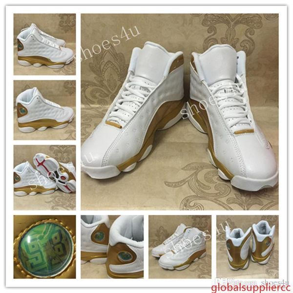 

13 dmp mens basketball shoes white gold s 13s xiii men defining moments sports trainers sneakers 41-47