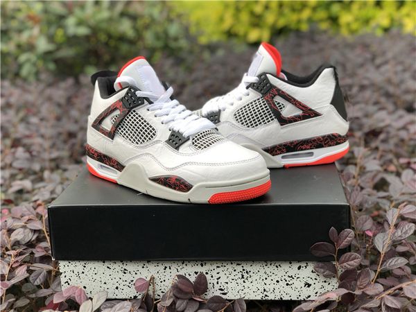 

2019 pale citron 4 men basketball shoes white black-light crimson-pale citron splash designed trainers mens sports shoes size 8-13, White;red