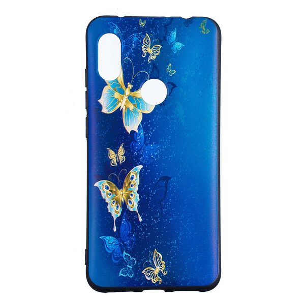 

новый рельеф мягкий тпу чехол для xiaomi редми примечание 6 pro бабочка шаблон