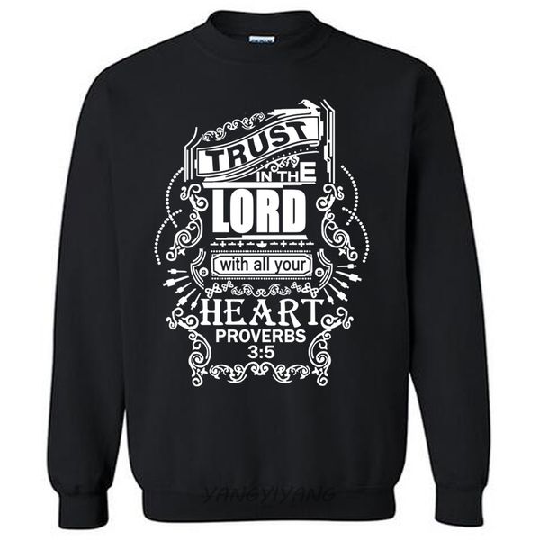 

men cotton sweatshirt trust in the lord christian fashion hoodies new autumn, Black