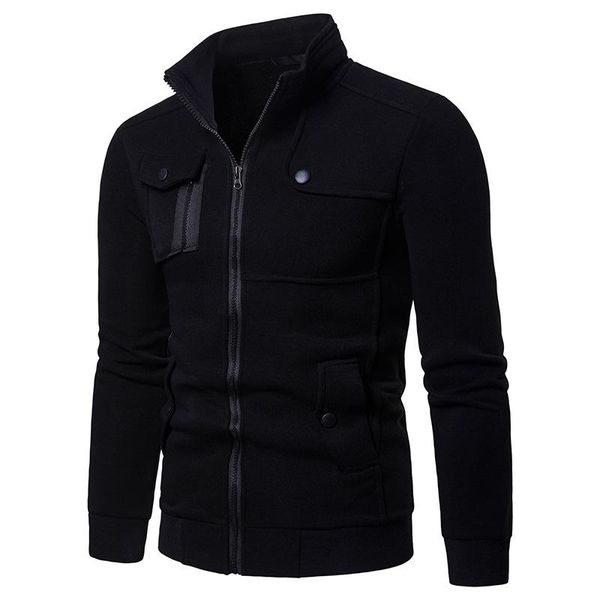 

casual cool thickened stand collar long sleeve motorcycle jacket mens cool style coat mens designer jackets, Black;brown