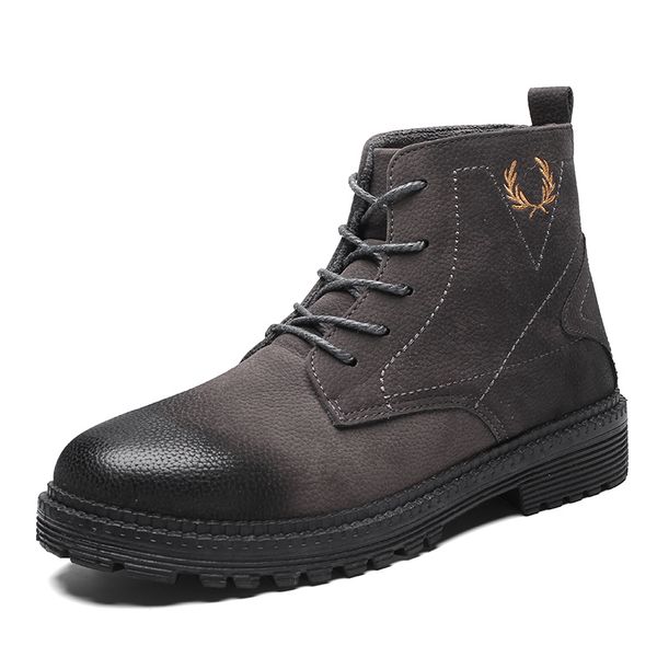 

high heel men's shoes brand design trend fashion outdoor wear-resistant anti-slip, Black