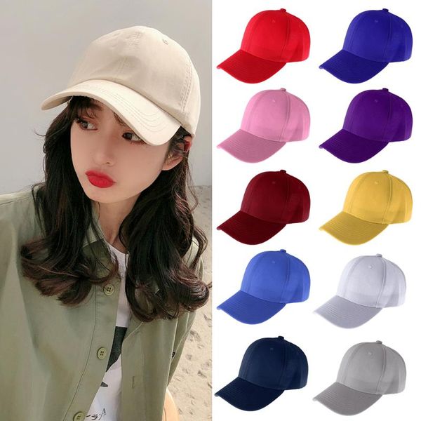 

1pc adjustable solid color baseball cap cotton summer sunshade hat dad cap casual canvas golf outdoor outdoor sport caps, Black;white