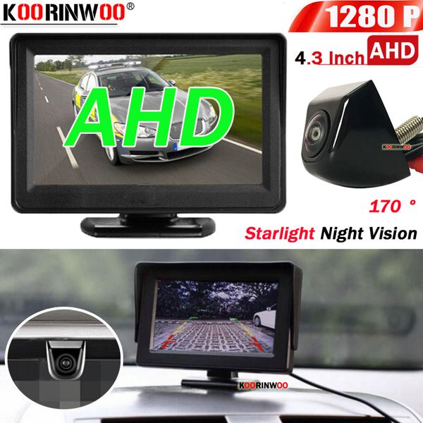 

koorinwoo intelligent starlight full ahd 4.3" monitor digital display wide angle 1280p car rear view camera parking assistance