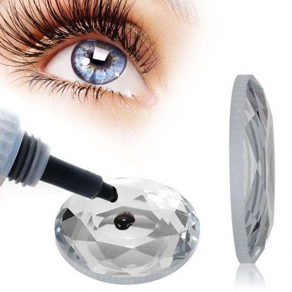 

crystal glass eyelash extension glue holder pallet pad lashes adhesive pallet stand holder false eyelash grafting tools