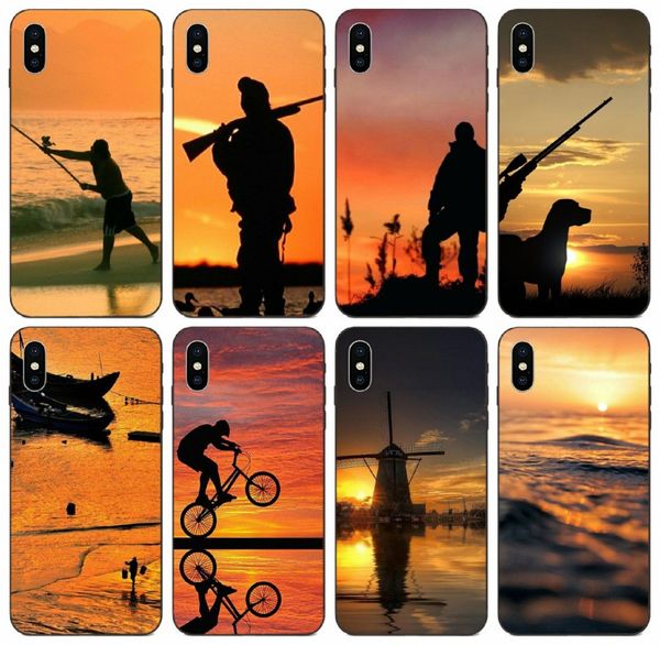 

[tongtrade] sunset duck hunting cool logos case for iphone 8 7 6 5 4 plus x xs 11 pro max galaxy a8s huawei y5 xiaomi a2 case