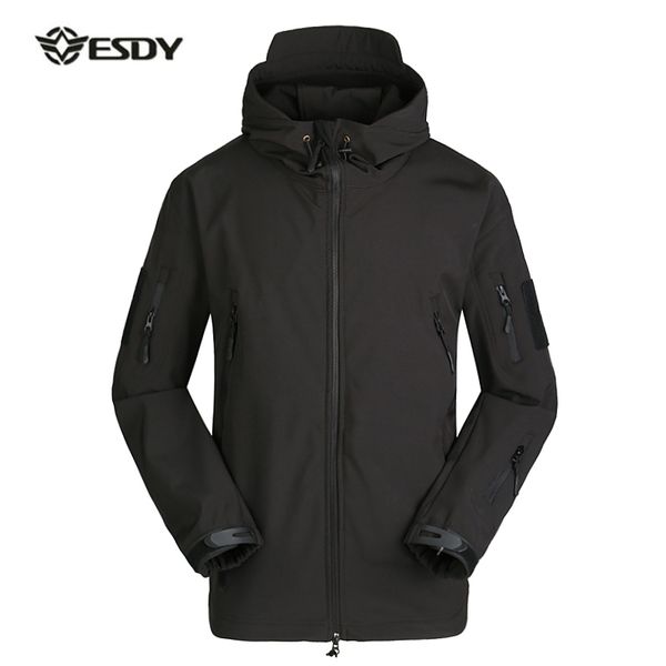 

men winter heated fleece jacket waterproof softshell outdoor sport coat camping trekking skiing male camouflage tactical jackets, Blue;black