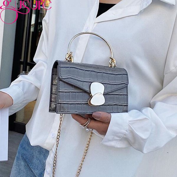 

gusure crocodile pattern bag leather women's chic lock flap handbag shoulder messenger bag bolsos mujer