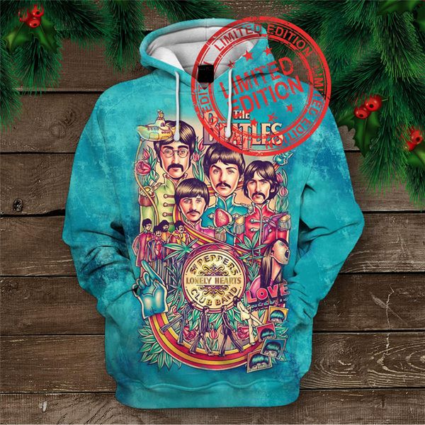 

2019 new sweatshirt customize design the beatles 3d printing hoodies fashion hooded pullovers men's clothing drop shipp, Black