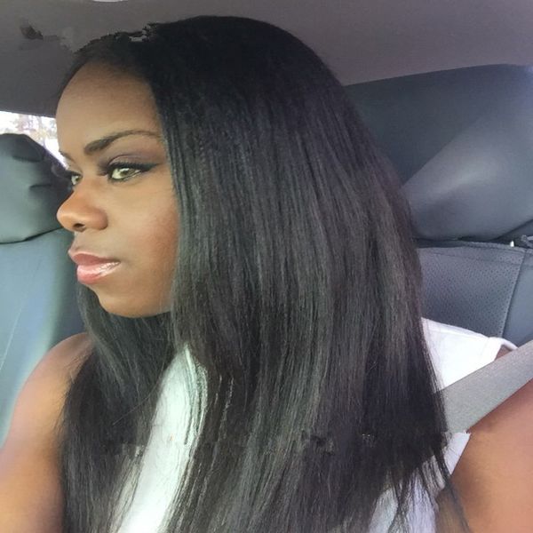 

light yaki straight wig 360 lace front human hair wigs for african american cuticle aligned glueless frontal1195345, Black;brown