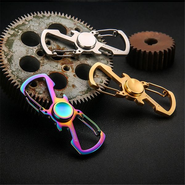 

fidget spinner metal hand spinner rotate anti stress toy key ring chain stainless steel beer bottle opener stress man gift