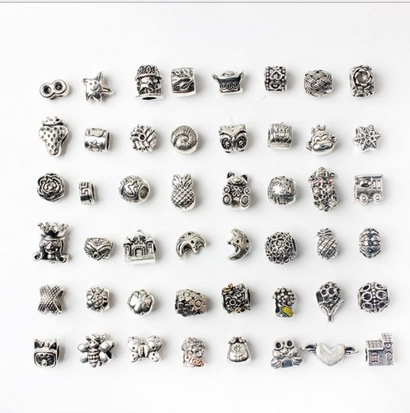 

clearance mix 200pc european charms beads pendant dangle fit pandora snake safety chain diy charm bead bracelet jewelry, Black