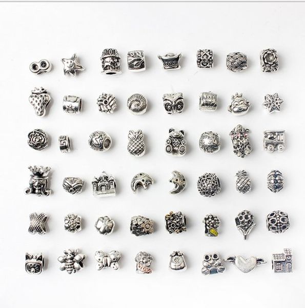 ON Sale Liquidazione Migliore Qualità Mix 200pc Charms europei Perline Ciondolo Ciondola Fit Pandora Serpente catena di sicurezza Fascino fai da te Bracciale con perline Gioielli