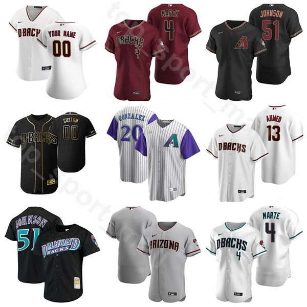 

2020 baseball man woman kids 30 trayce thompson jersey 22 jake lamb 2 starling marte 27 travis snider 9 jon jay black red, Blue;black