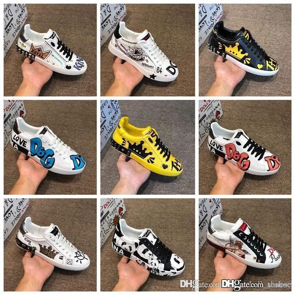 

2019 luxury fa hion men chau ure 13 dolce 13 gabbana 13 couple link embelled platform women with tunning ca ual de igner hoe, Black