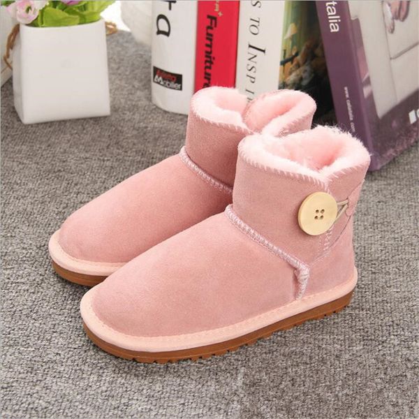 

нью-ug моды зимы детские ботинки снега 2-bow назад украшение австралийский стиль корова замша зимние девушки на открытом воздухе сапоги марк, Black;grey