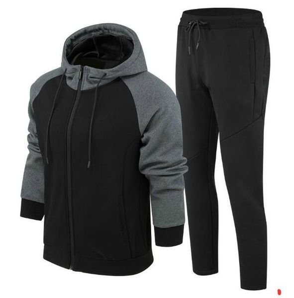 

fashion brand tracksuits for mens sportswear with branded letters luxury designer mens track suits spring autumn long sleeve mens suits, Gray