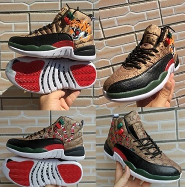 

12 gs generation of snake tiger black brown red mens basketball shoes new 12s men snakeskin multicolor sport designer running chaussures