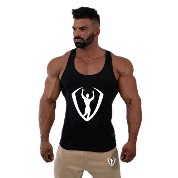 

yemeke printing fashion men vest bodybuilding clothing and fitness men undershirt tank golds undershirt, White;black