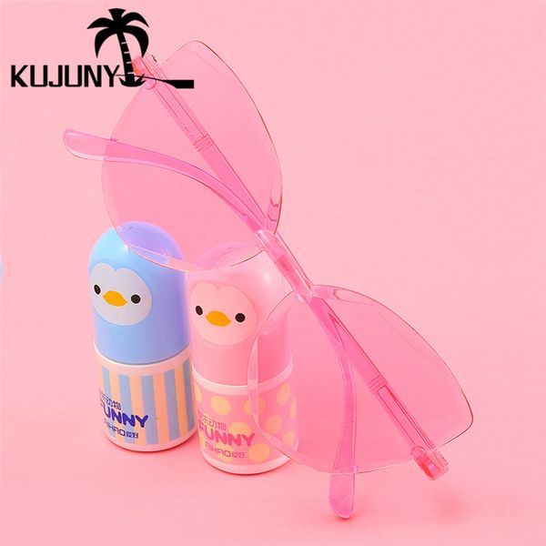 

kujuny children's frameless trimmed kids sunglasses girl's fashion cay eye sun glasses boys rimless eyeglasses child eyewears, White;black