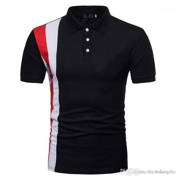 

печатные поло хлопок с коротким рукавом спортивные тройники мода хай стрит быстро сухая одежда мужские летние дизайнеры, White;black