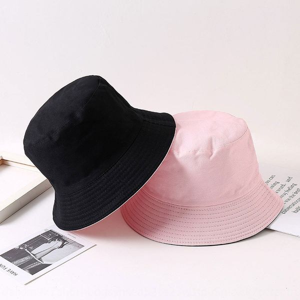

summer 2020 japanese and korean double-sided bucket bucket solid color basin outdoor leisure all-match fisherman hat couple sun hat, Blue;gray