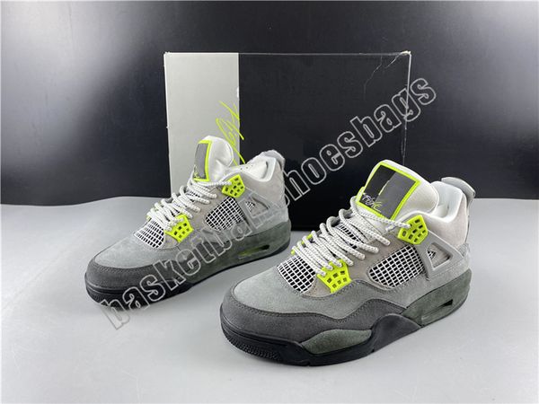 

super league neon 4 grey fluorescent green men basketball boots casual shoes womens mens sneakers with box us 7-13 factory outlet
