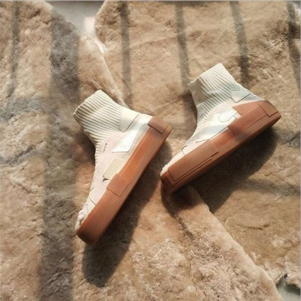 

boots, women's shoes, boots, women's 2019 slip on chaissures femme sock floor shoes, thick boots, Black